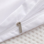 protège matelas blanc anti acariens zippé anti bactéries perméable l'air polyester moderne