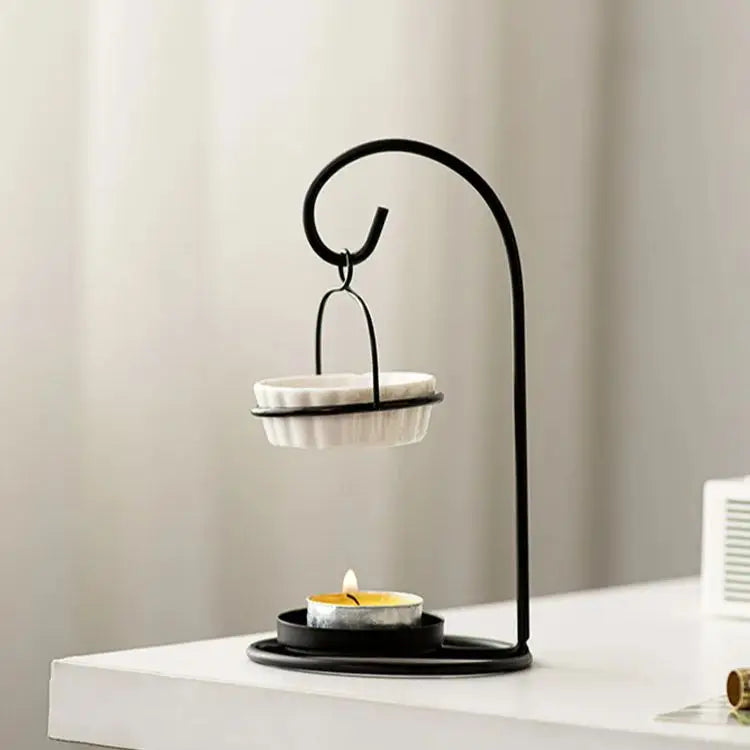 diffuseur huiles essentielles moderne vase noir blanc brillant mat salonDecoration tringle support bougie chauffe