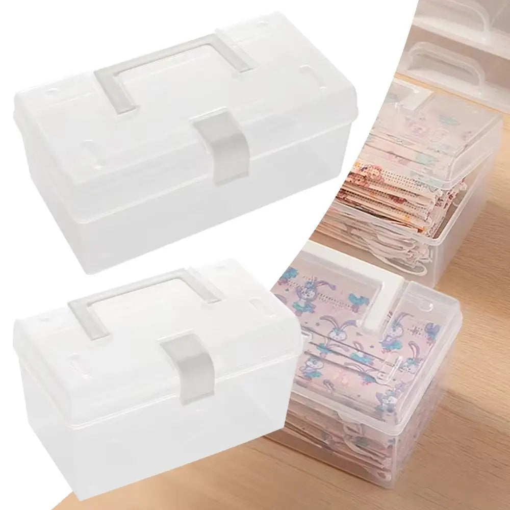 boîte rangement transparente moderne imprimée illustrations mignonnes poignée détachable réutilisable bijoux papier autocollant ruban