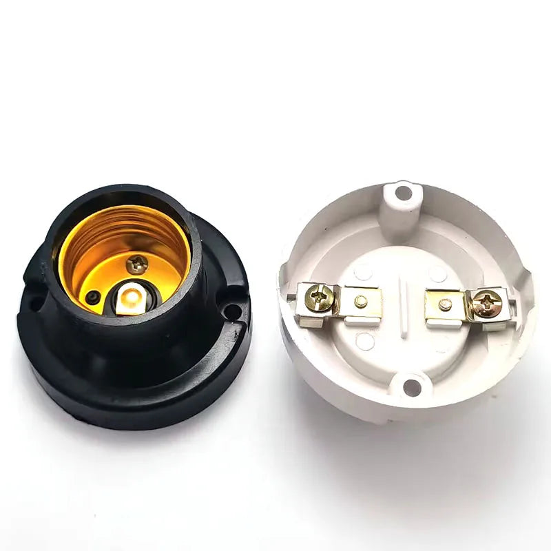 support lampe led e27 noir blanc douille aluminium industrial vintage 120degres 6a 250v 35mm
