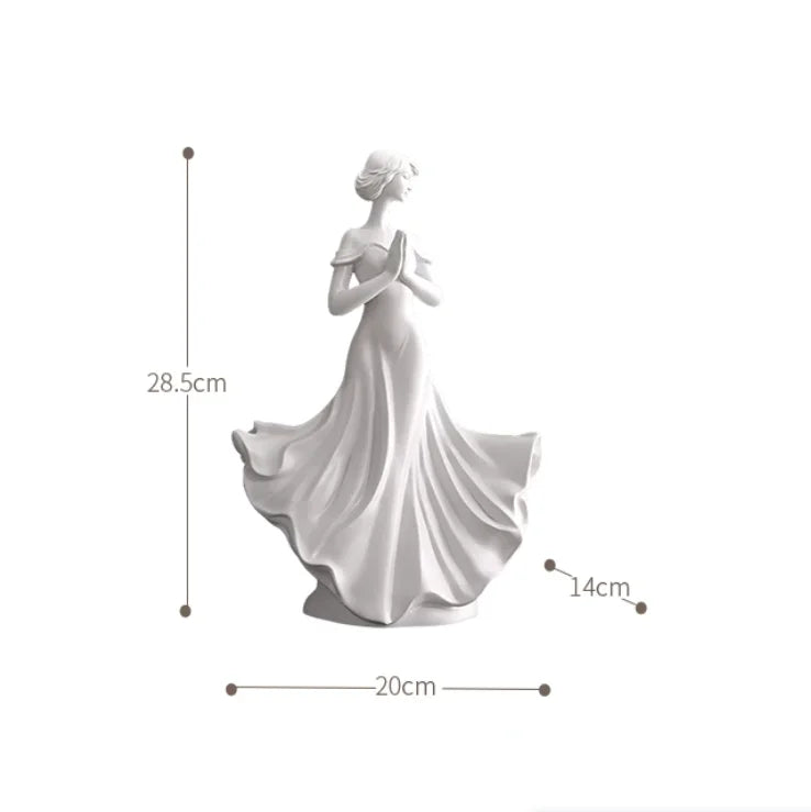 statue moderne or robe chapeau satinée décoration intérieure élégante people moderne résine table
