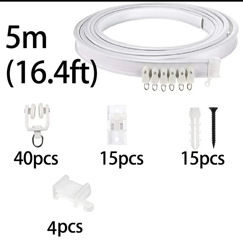 rail rideau flexible blanc moderne clips vis fixations 3m 5m