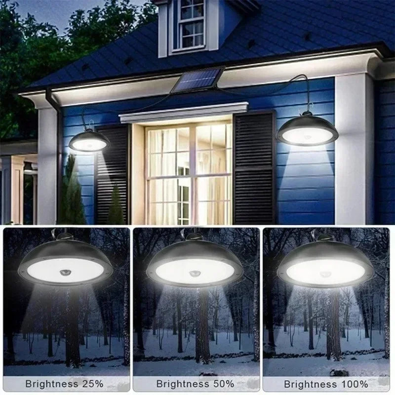 lampe suspendue solaire noire moderne ip65 led télécommande facileextérieur