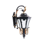 lampe murale classique verre craquelé ampoule led plaque fixation noir détails dorés chambre coucher