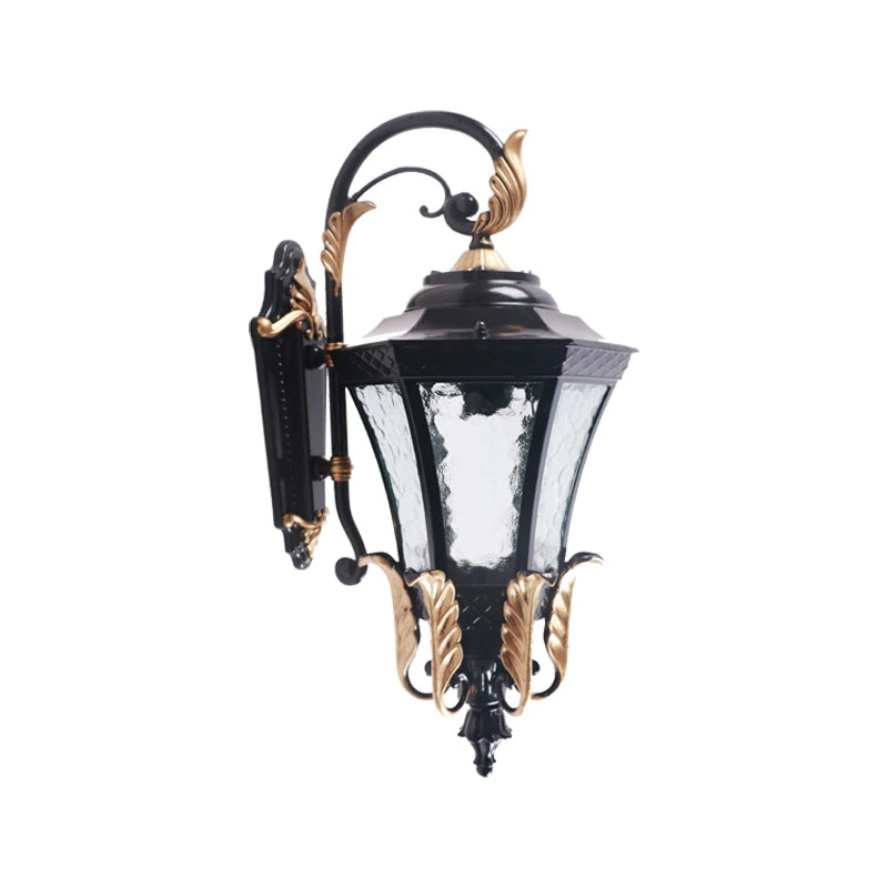 lampe murale classique verre craquelé ampoule led plaque fixation noir détails dorés chambre coucher