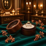 boîte bijoux bois vintage ronde rangement bague boucles d'oreilles présentation cadeau mariageOpaque brillant classique
