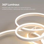 lampe moderne or blanc circulaire géométrique transparent télécommande minimaliste led