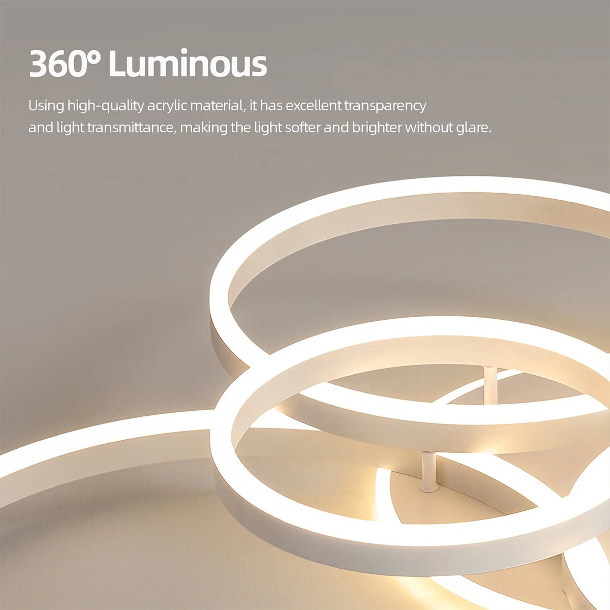 lampe moderne or blanc circulaire géométrique transparent télécommande minimaliste led