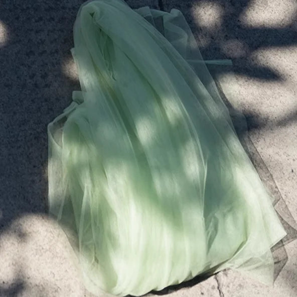 ruban mariage vert clair blanc gris moderne élégant tulle fin translucide haute qualité antidérapant