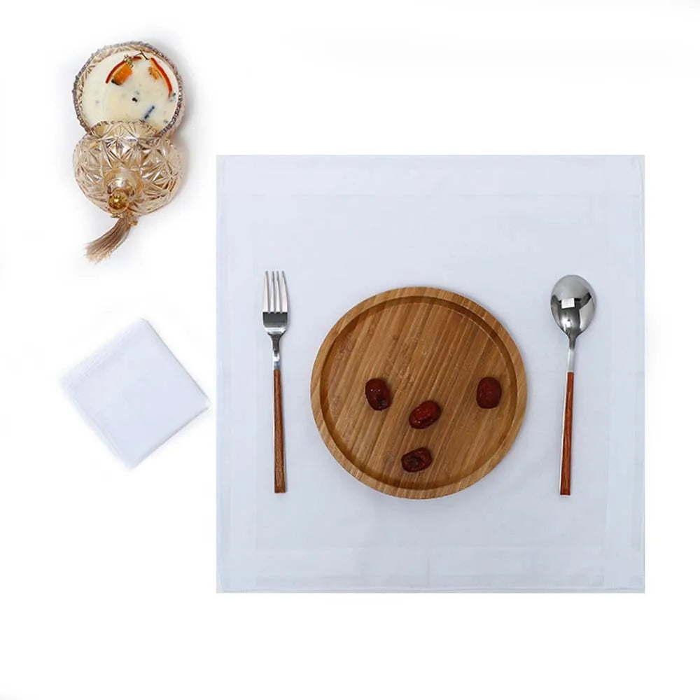 serviettes coton blanc 40x40cm classiques table restaurant mariage festives