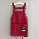 tablier cuisine marron vertolive rouge uni moderne fonctionnel boucles pocheavant étiquette logossering