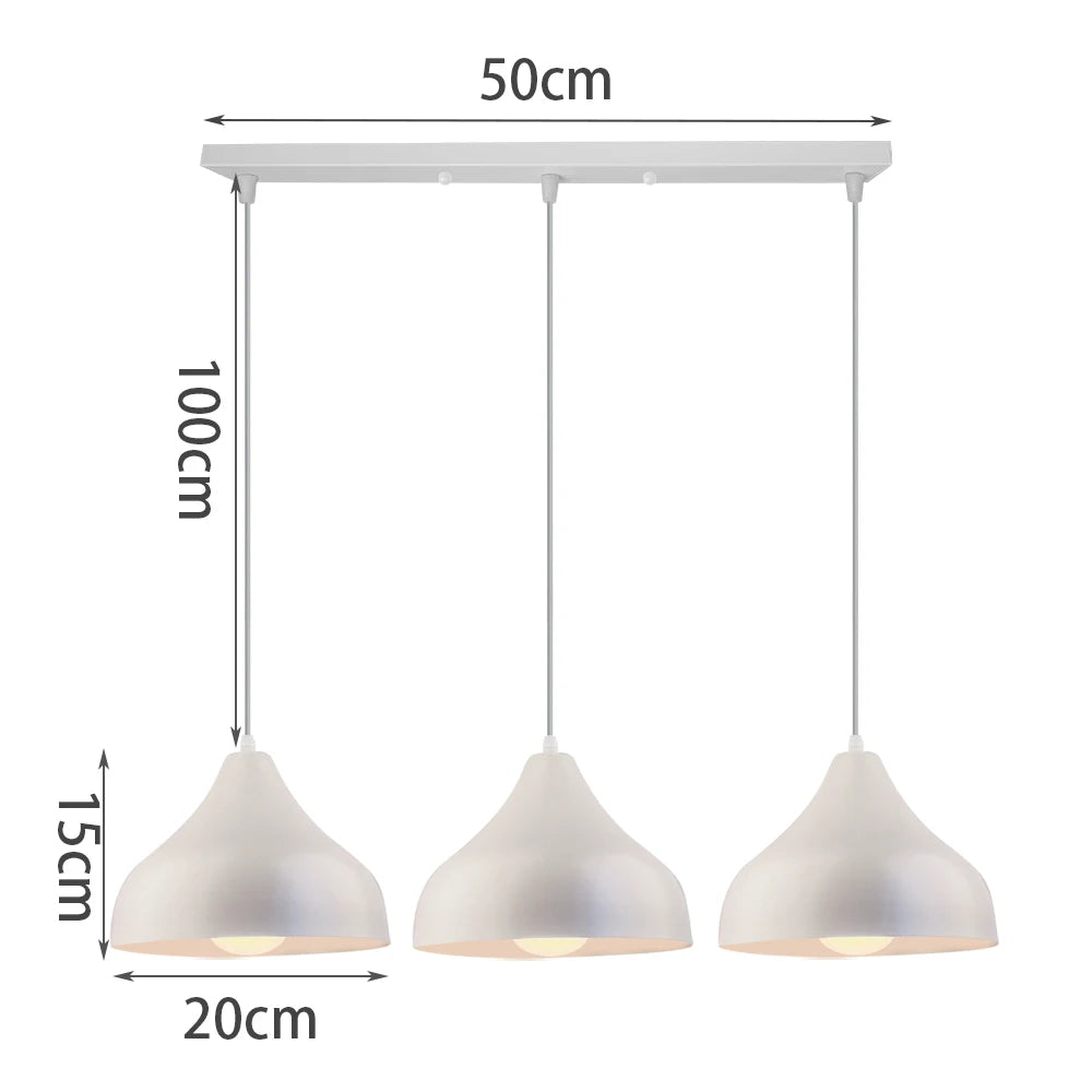 luminaire suspendu conique aluminium blanc noir moderne opaques salon chambre restaurant