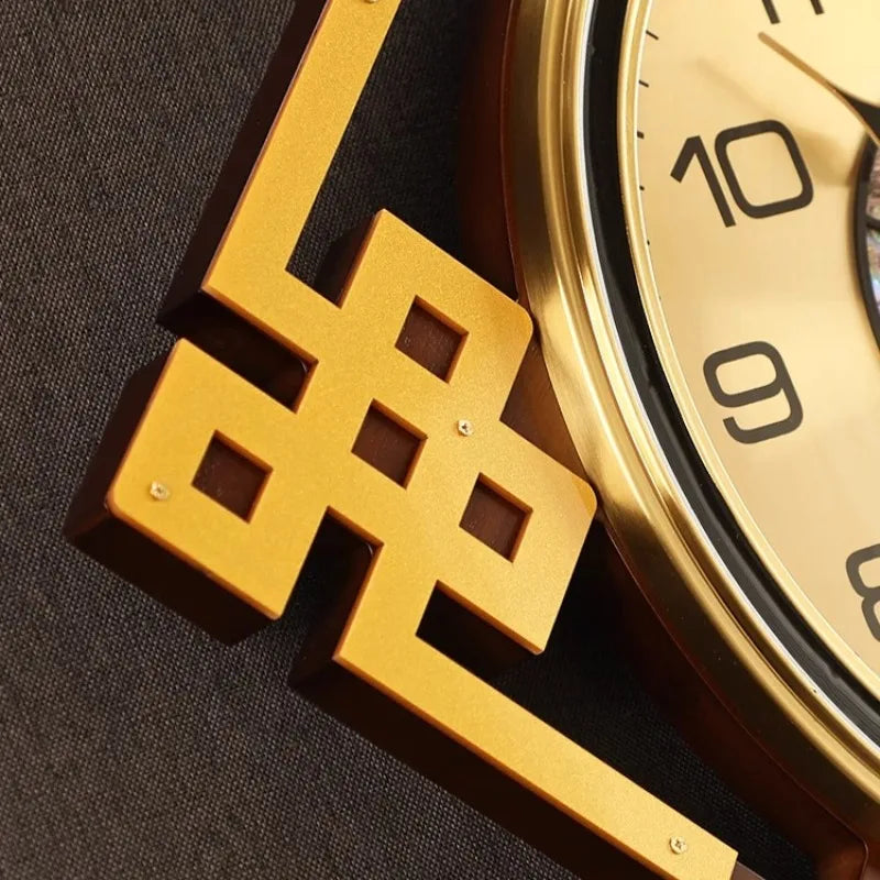 horloge murale or noir motif géométrique tissu classique tassel moderne