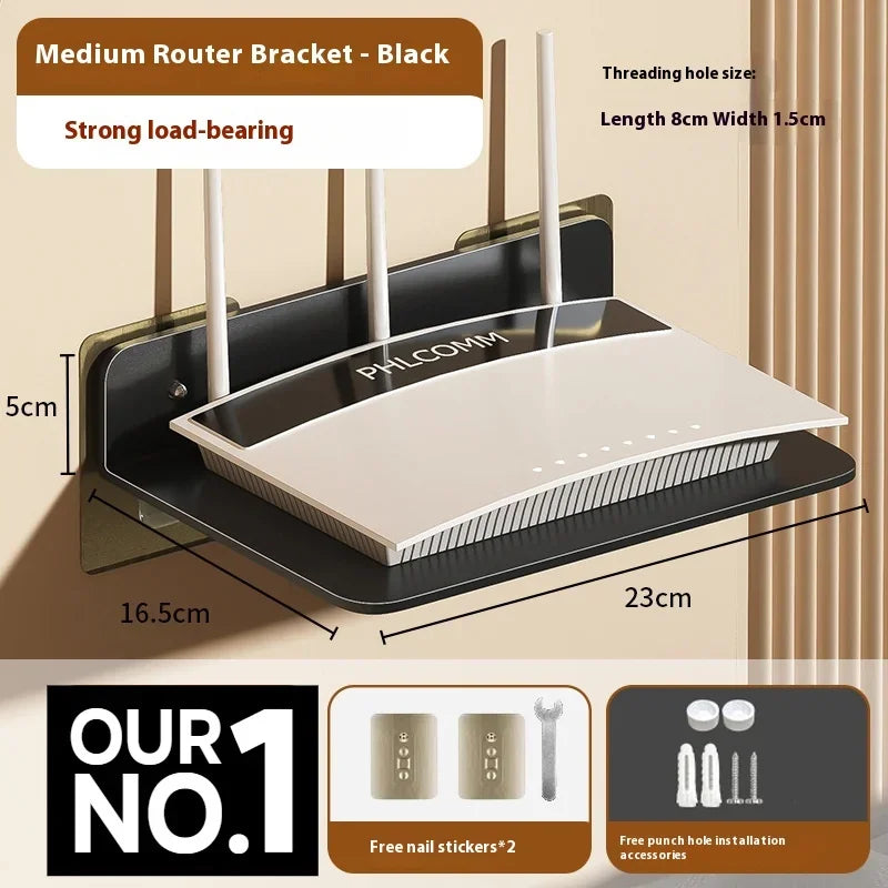 support mural blanc acier inoxydable vis fixations modernes rangement électroniqueatedRouteur décodeuroutil