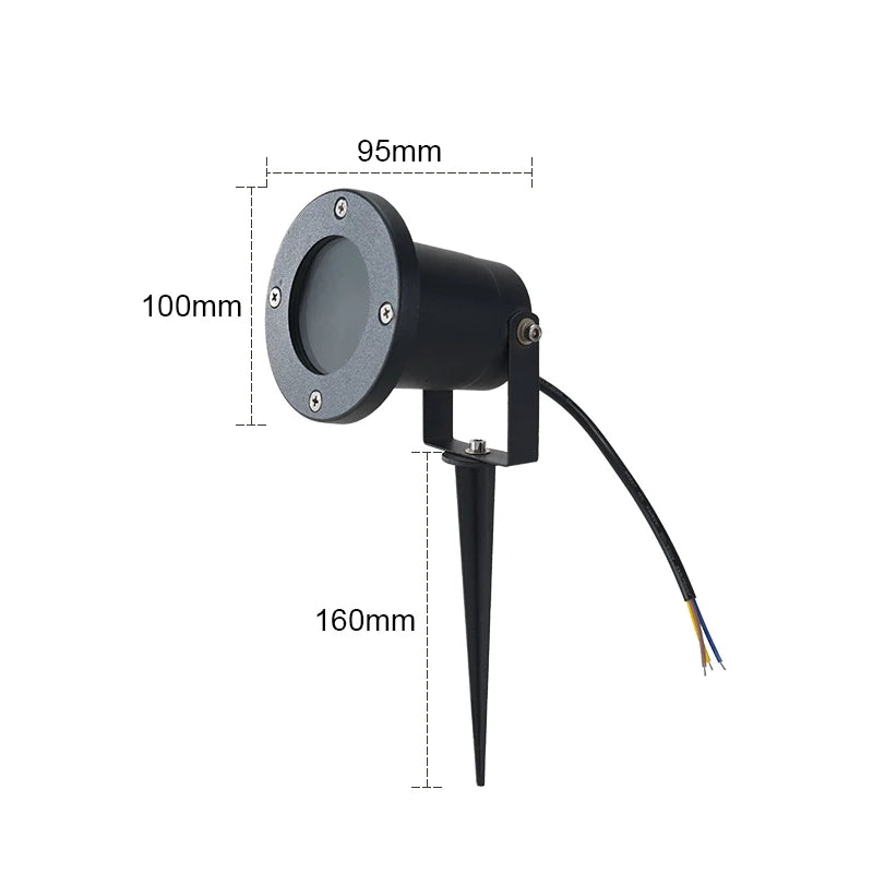 spot jardin extérieur moderne épingle sol verre trempé ip65 led 3000k 4000k 6000k 7w