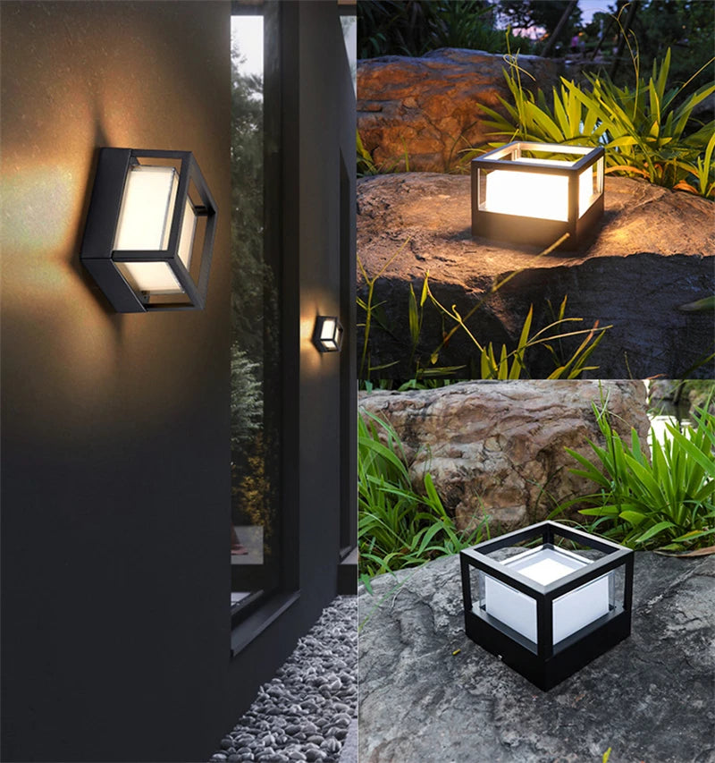 lampe murale led ip65 étanche controle vocal google alexa contemporaine noire 16cm