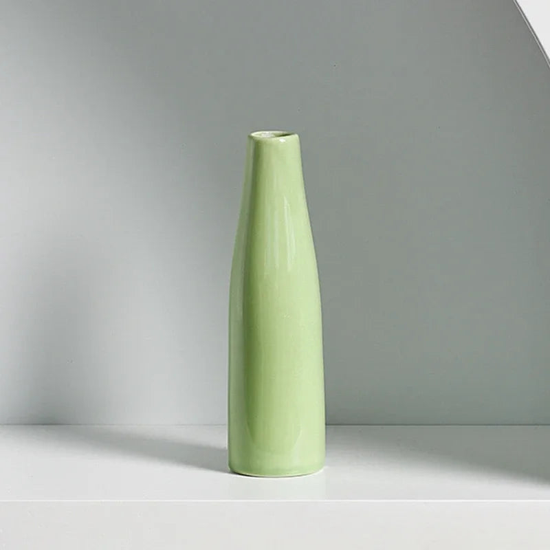 vase céramique moderne vert clair blanc bleu clair uni opacité table decoration