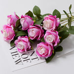 bouquet roses artificielles blanc rouge violet classique décoration maison anniversaire saint valentin mariage