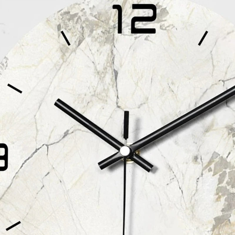 horloge murale moderne marbrée blanc or noir contemporaine fixée 50x90cm 55x110cm 66x150cm