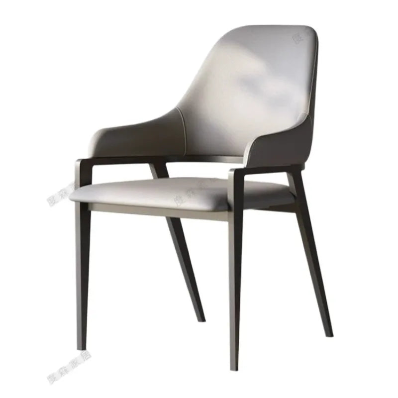 chaise moderne bois métal couleur beige gris confortable adulte salon salle manger minimaliste