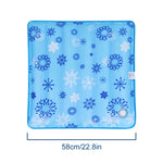 tapis rafraissant animal chat chien bleu blanc orange moderne texturé flocons neige