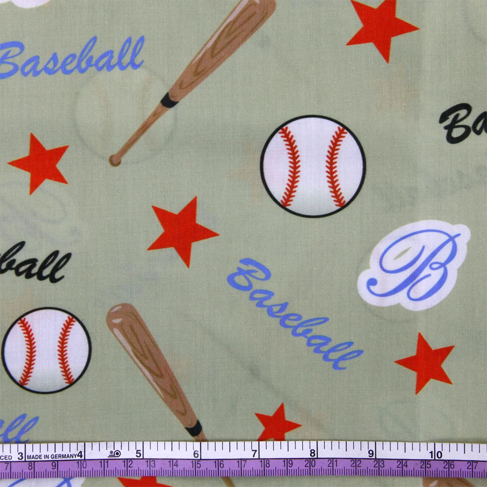tissu imprimé sport boules baseball basket football coton polyester bricolage couture décoration maison