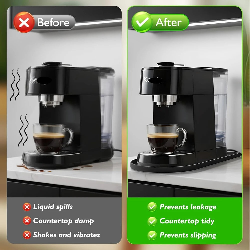 tapis protection machine espresso silicone beige noir antidérapant moderne compact