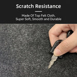 tapis souris feutre gris clair foncé pois blancs moderne minimaliste adhésif maison