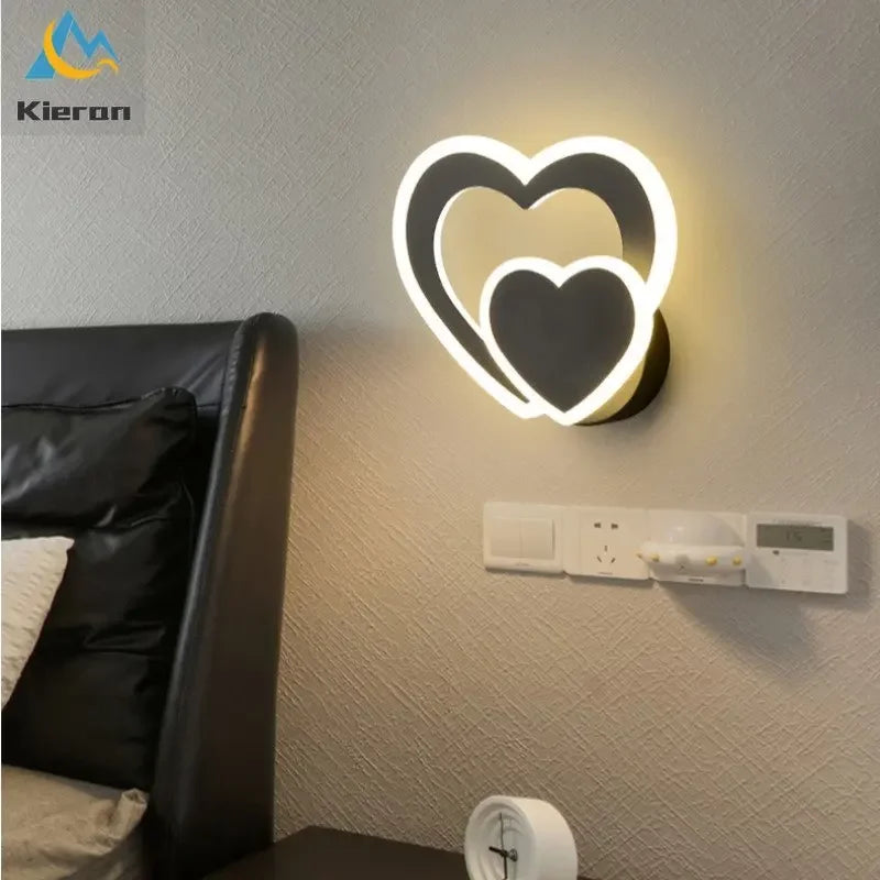 applique murale moderne cœur blanc doré gris éclairage quotidien cuisine salle manger fixée mur