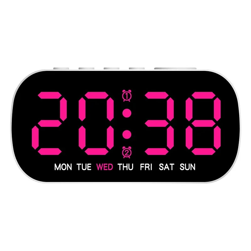 horloge numérique LED multi fonctions alarme date temps blanc vert bleu moderne