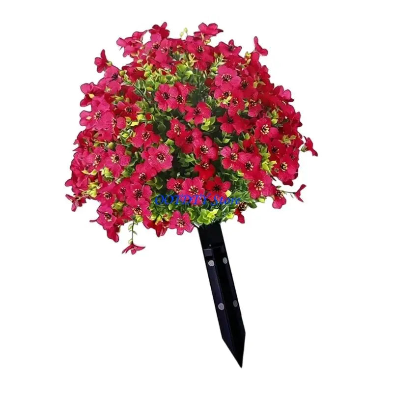 décoration extérieure bouquet fleuri rouge violet moderne minimaliste piquet noir jardins paysages artificiellements embellis