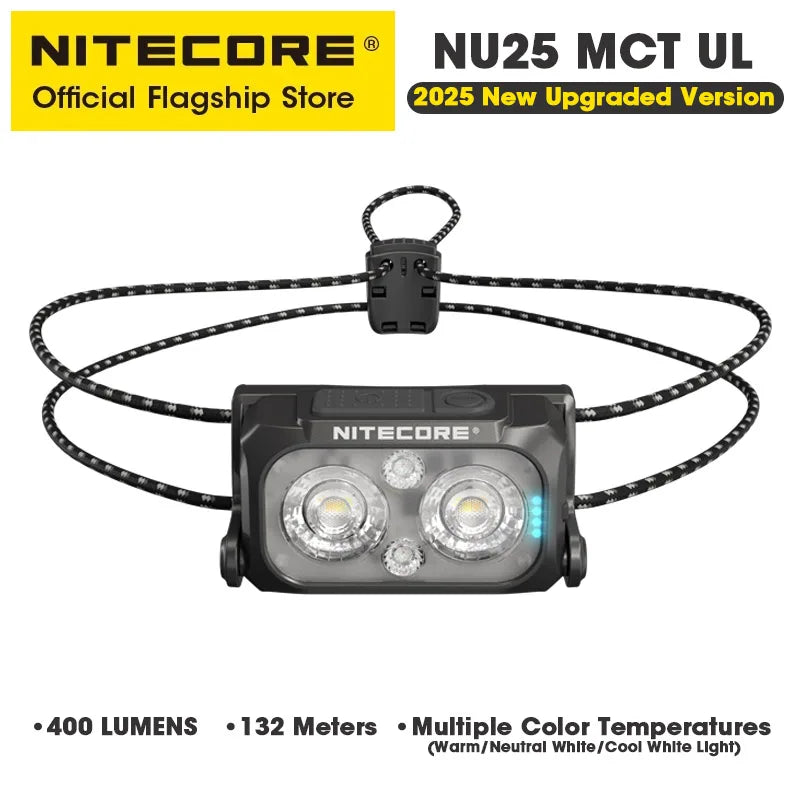 lampe frontale rechargeable usb 400 lumens 132m portée mode balise sos