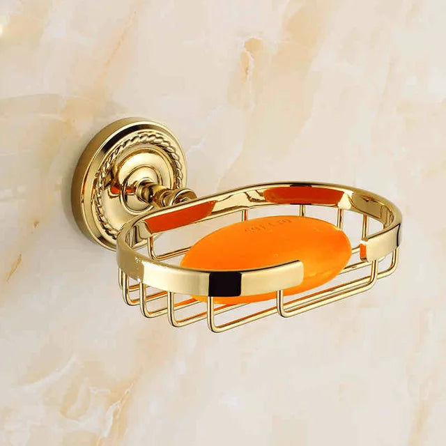 accessoires salle bain doré classique porte serviettes porte savon fixations vis
