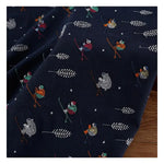 tissu brodé bleu marine personnages animés oiseaux animaux motifs floraux coton résistant bricolage nappe