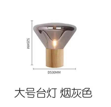 lampe poser transparente bois minimaliste moderne ampoule led base bois conique