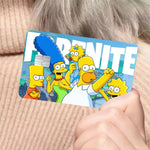 autocollants dessins animés simpsons fortnite cartes bancaires réutilisables imperméables pop art multicolores adultes femmes