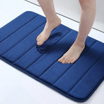 tapis bain doux bleu marine gris clair marron foncé moderne 60cm 40cm