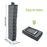 organisateur chaussures suspendu gris non woven polyester pliable moderne 10 compartiments crochets