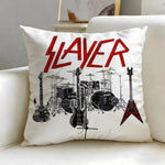 housse coussin noir graphique crâne rock gothique 45x45cm zip invisible fácil laver