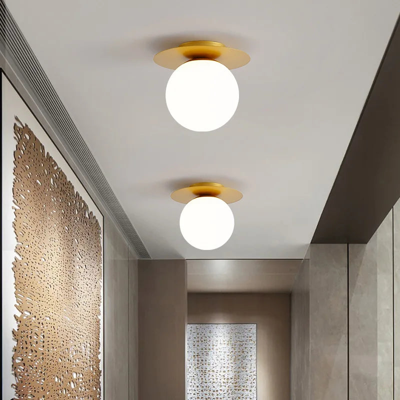 lampe moderne sphérique noir doré minimaliste éclairage intérieur chambre salon