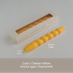 bougies parfumées vert pastel jaune rose blanches twistées moderne support nœud anniversaire décoration maison