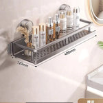 étagère salle bain argentée perforée moderne adhésive crochets multifonctionnelle 30cm 40cm 50cm