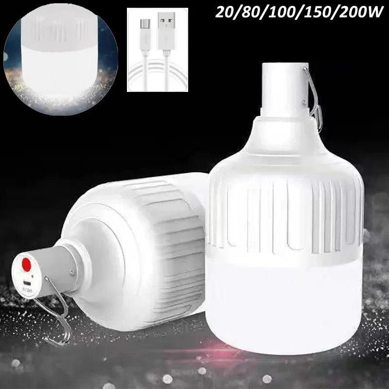 lampe led rechargeable usb blanc moderne crochet camping nuit économie energie