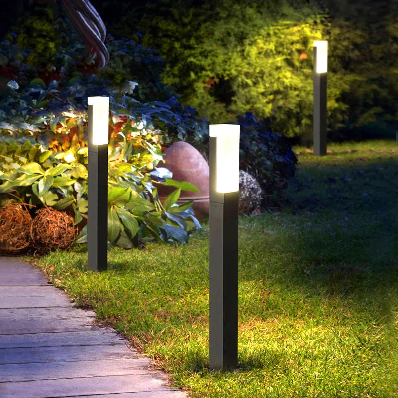 lumière solaire moderne noire ip65 40cm 60cm led jardin extérieur