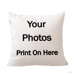 housse coussin personnalisable moderne motif photo blanc polyester lisse opaque lit chambre decoration