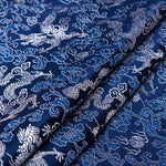 tissu brodé dragon nuages jaune rouge violet bleu noir traditionnel élégant couture bricolage artisanat