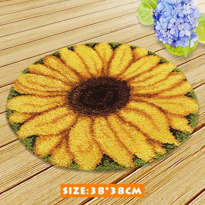 kit broderie tapis crochet animaux dessin animé fleurs textile fait main diy décoratif