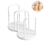 support tasses papier transparent moderne base bois couleur noir blanc