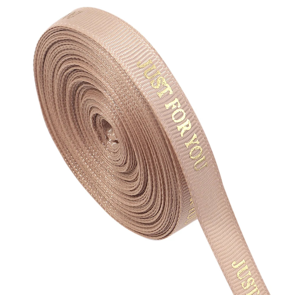 ruban polyester imprimé rayures just for you 10 yards beige rose gris blanc rouge