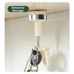 porte couteaux adhésif mural blanc chrome moderne couteaux poignées bois crochets rond lisse